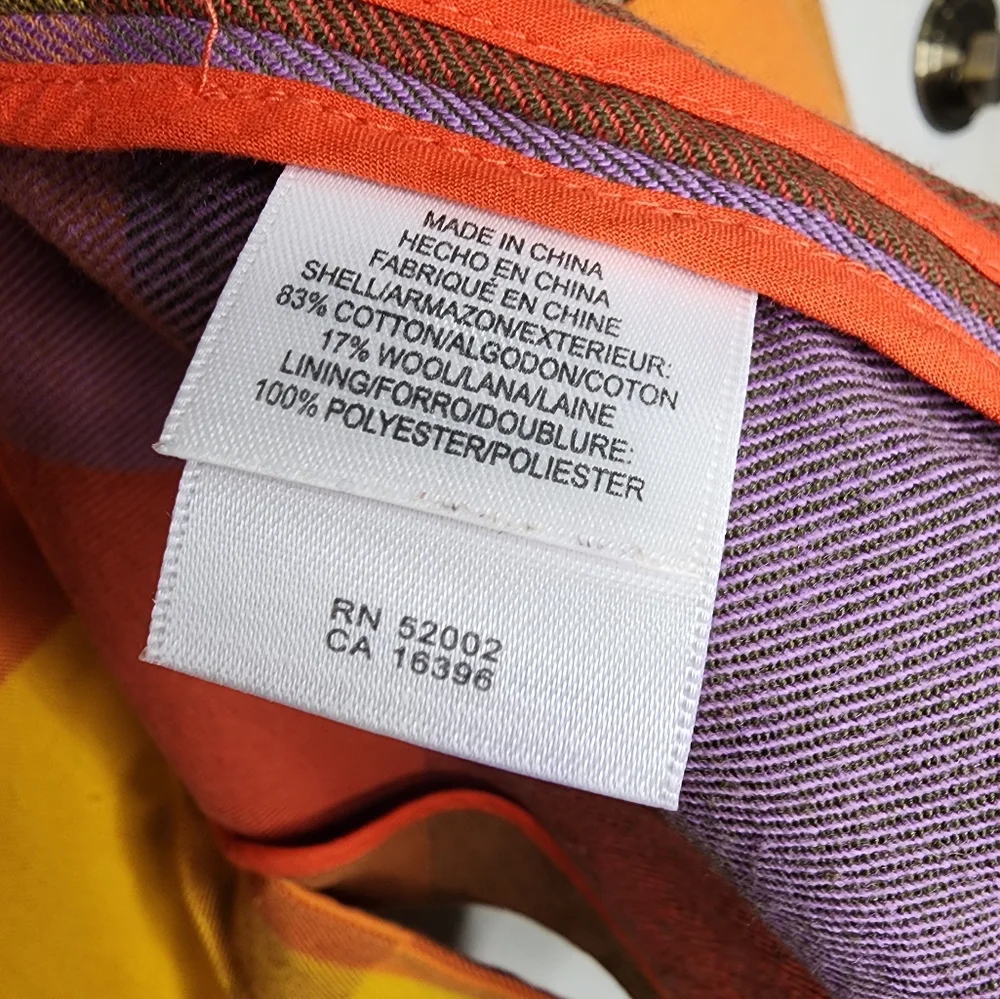 Liz Claiborne Vintage Kaliedoplaid Multicolor Single Breasted Blazer Sz14 - Picture 12 of 13